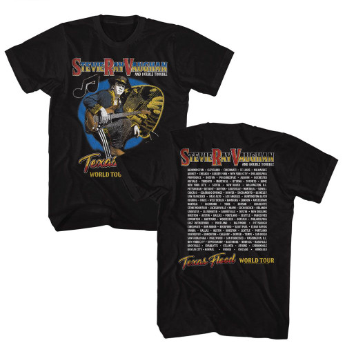 Stevie Ray Vaughan Live Alive Tour Black Adult T-Shirt