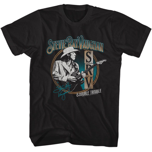 Stevie Ray Vaughan Double Trouble Black Adult T-Shirt