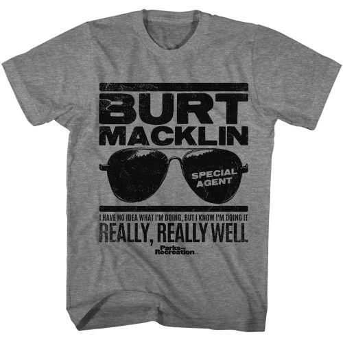 Parks and Recreation Burt Macklin Graphite Heather T-Shirt