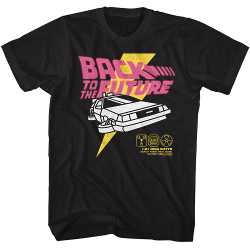 Back To The Future Bright Graphic Black T-Shirt