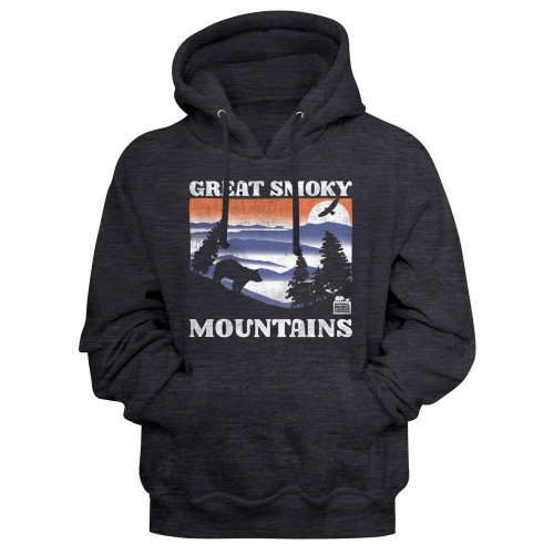 National Parks Gsm Bear And Mountains Dark Charcoal Heather Hoodie Sweatshirt