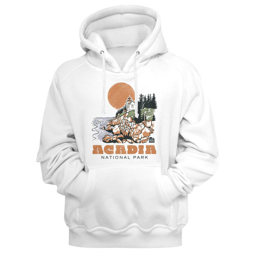 National Parks Acadia Drawn Lighthouse Hoodie Sweatshirt