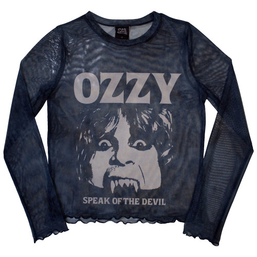 Ozzy Osbourne Women's Long Sleeved Crop Top Speak Of The Devil (Mesh)