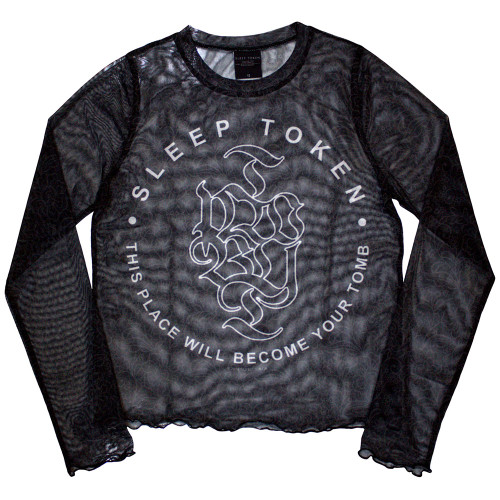 Sleep Token Women's Long Sleeved Crop Top Tomb (Mesh)