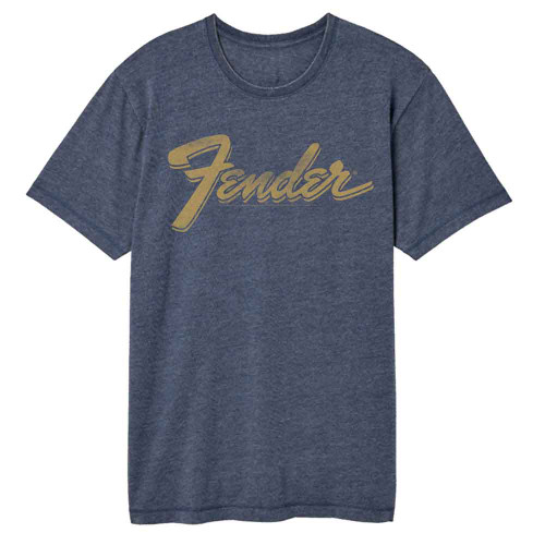 Fender Guitars Worn Logo Navy Vintage Wash T-Shirt