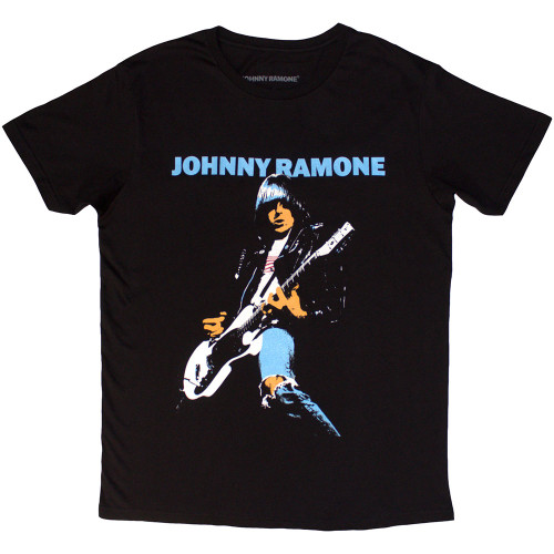 Johnny Ramone Unisex T-Shirt Ripped Denim (Black)