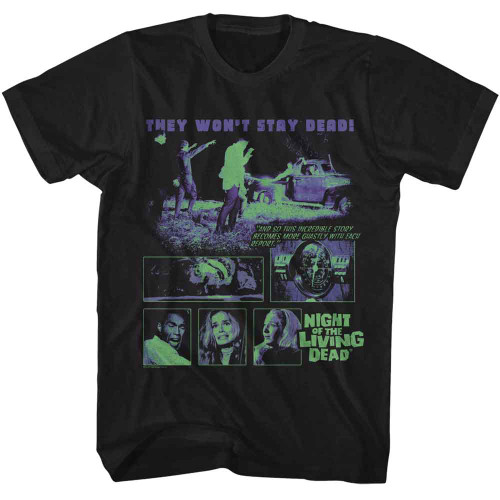 Night of the Living Dead Zombies and Truck Black T-Shirt