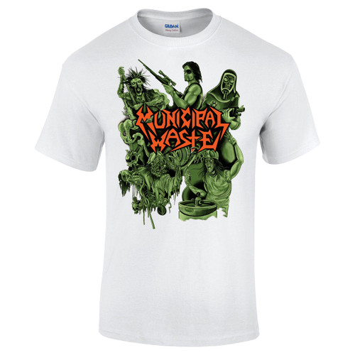 Municipal Waste Collage Logo T-Shirt - White