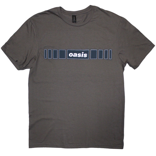 Oasis Unisex T-Shirt Horizontal Bars Logo (Charcoal Grey)