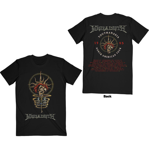 Megadeth Unisex T-Shirt Youthanasia Tracklist (Back Print)