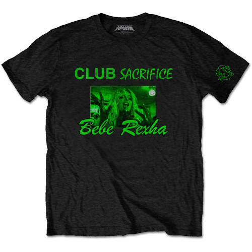 Bebe Rexha Unisex T-Shirt Club Sacrifice (Black) (Sleeve Print)
