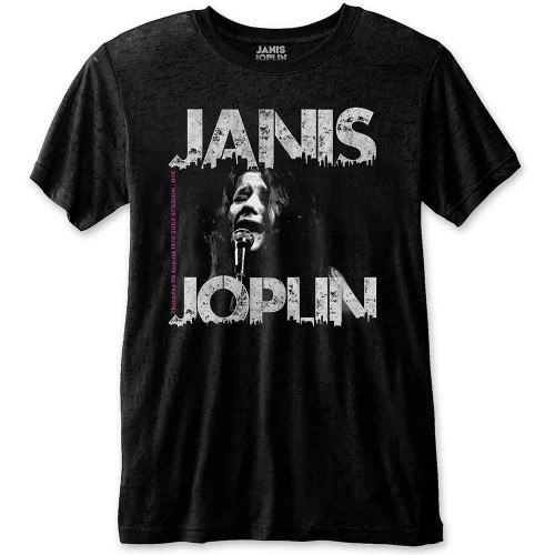 Janis Joplin Unisex T-Shirt Shea '70 (Black)