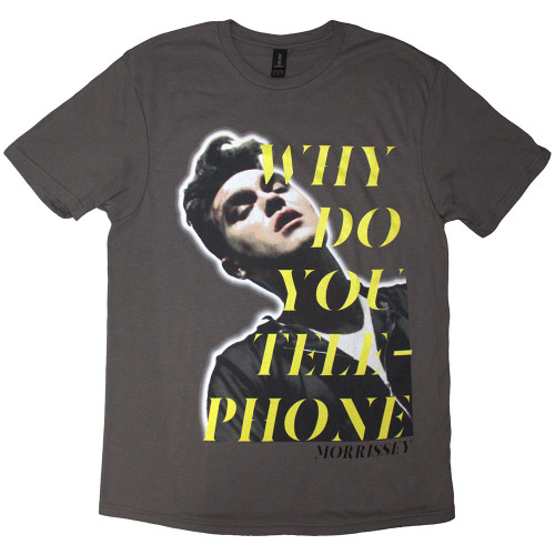 Morrissey Unisex T-Shirt Why Do You Telephone? (Charcoal Grey)