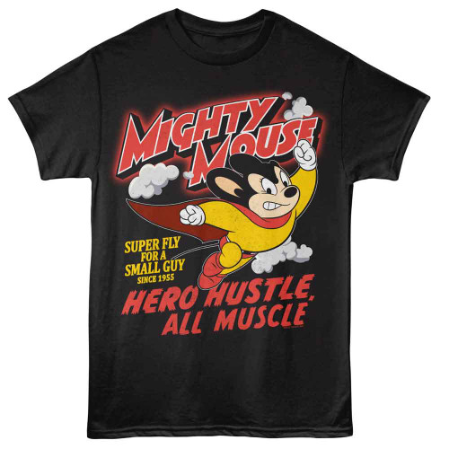 Mighty Mouse Hero Hustle Black T-Shirt