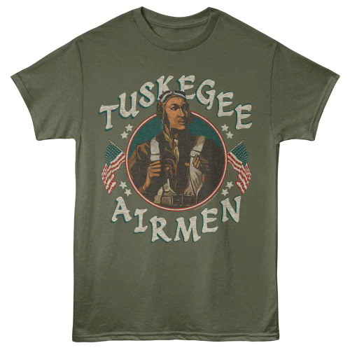 Tuskegee Airmen Diez Portrait Military Green T-Shirt