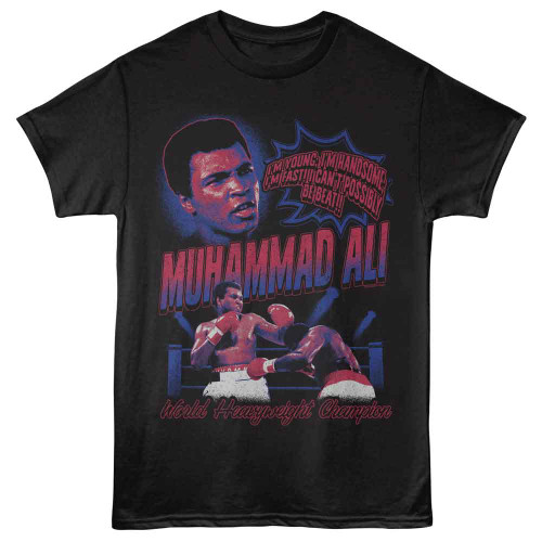 Muhammad Ali Young Handsome Fast Black T-Shirt