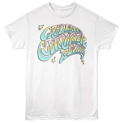 Creedence Clearwater Revival Colorful Wave White T-Shirt