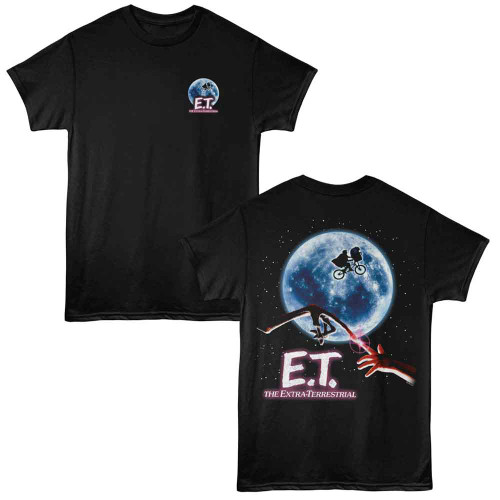 E.T. The Extra Terrestrial Moon F B Black Adult T-Shirt