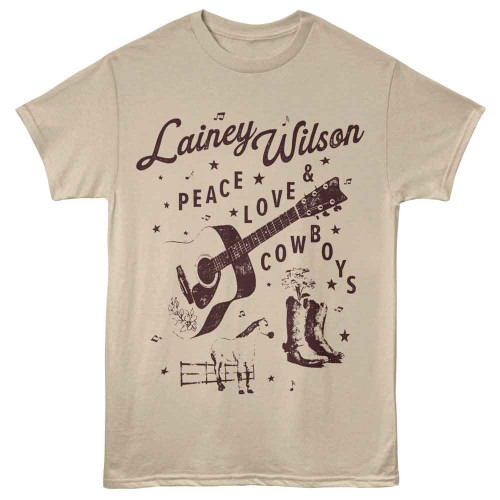 Lainey Wilson Peace Love Cowboys Sand T-Shirt