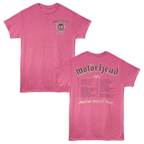 Motorhead Another Perfect Tour Retro Pink Heather Adult T-Shirt