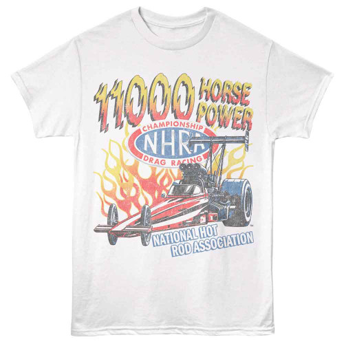 NHRA National Hot Rod Association 11K Horsepower White T-Shirt
