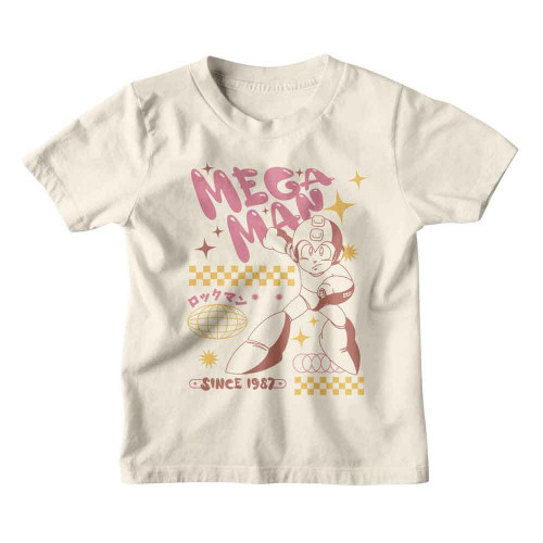 Mega Man Bubble Letters Natural Youth T-Shirt
