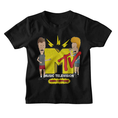 Beavis And Butt-Head Rockin To Mtv Black Youth T-Shirt