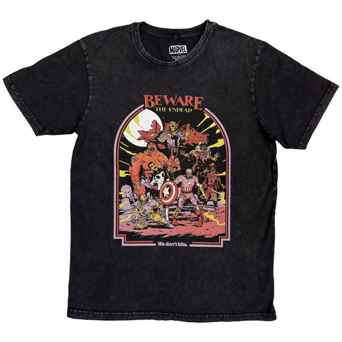 Marvel Comics Unisex Stone Wash T-Shirt We Don't Bite (Black)