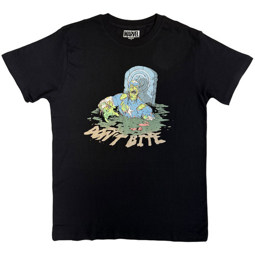 Marvel Comics Unisex T-Shirt Captain America Zombie (Black)