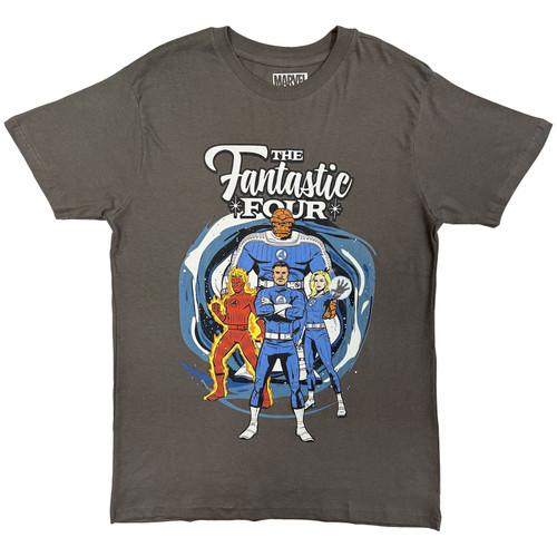 Marvel Comics Unisex T-Shirt Fantastic Four Portrait (Charcoal Grey)