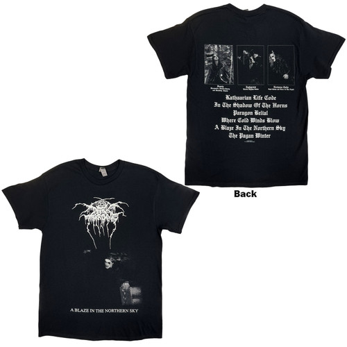 Darkthrone Unisex T-Shirt A Blaze In The Northern Sky (Black) (Back Print)