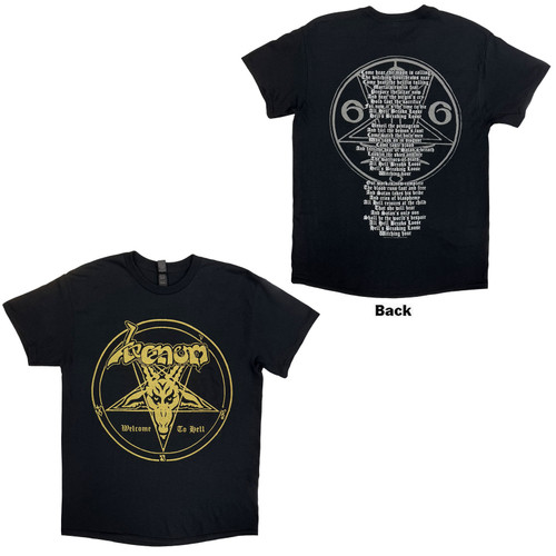 Venom Unisex T-Shirt Welcome To Hell (Black) (Back Print)