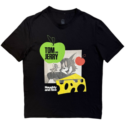 Tom & Jerry Unisex T-Shirt Naughty & Nice (Black)