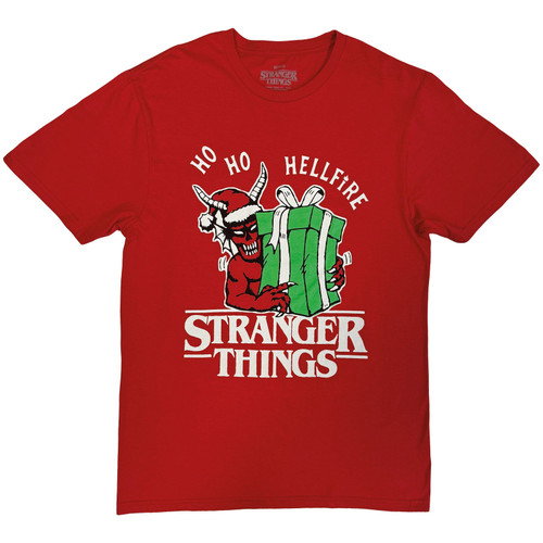 Stranger Things Unisex T-Shirt Ho Ho Hellfire (Red)