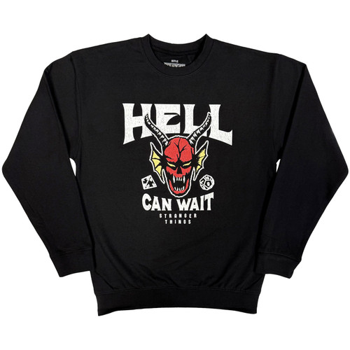 Stranger Things Unisex Sweatshirt Hell Can Wait (Black)