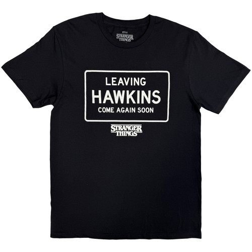 Stranger Things Unisex T-Shirt Leaving Hawkins (Black)
