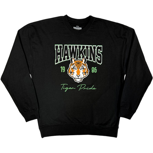 Stranger Things Unisex Sweatshirt High School Hawkins (Black)