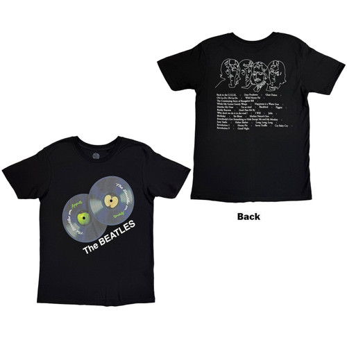 The Beatles Unisex T-Shirt The Beatles On Apple (Black) (Back Print)