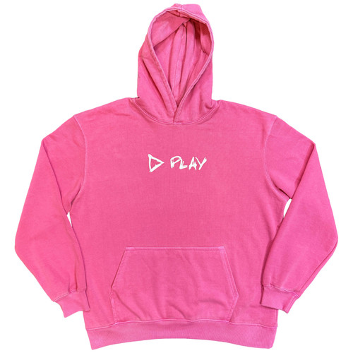 Ed Sheeran Unisex Pullover Hoodie Sweatshirt Play Logo (Pink) (Ex-Tour)