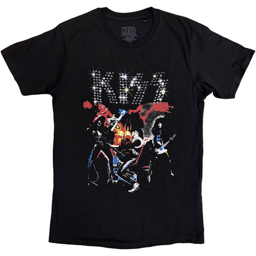 Kiss Unisex T-Shirt Band Sparkle (Black)