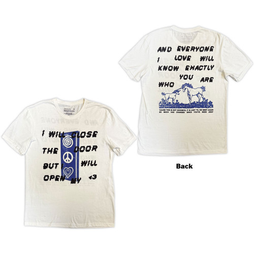 Ed Sheeran Unisex T-Shirt Close The Door (White) (Back Print)