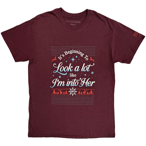 Michael Buble Unisex T-Shirt Into Her (Maroon Red)