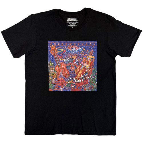 80s サンタナ NEW SANTANA BAND 86年ツアー Tシャツ XL Santana Unisex T-Shirt Guitar & Birds (Black)