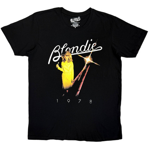 Blondie Unisex T-Shirt Yellow Dress 1978 (Black)