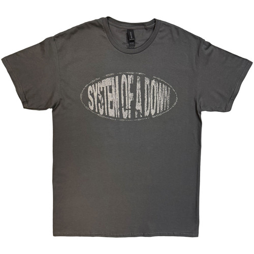 System Of A Down Unisex T-Shirt Stretched Logo (Charcoal Grey)