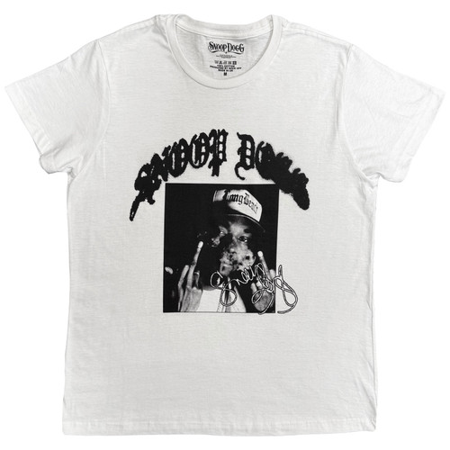 Snoop Dogg Unisex T-Shirt Middle Finger (White)
