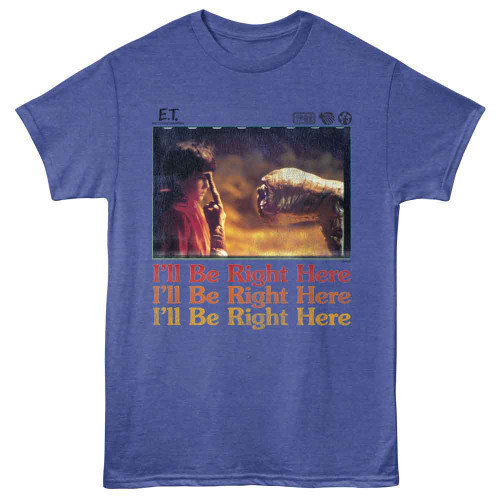 E.T. The Extra Terrestrial Be Right Here Royal Heather T-Shirt