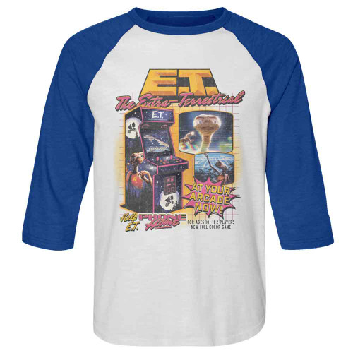 E.T. The Extra Terrestrial Arcade White Royal 3/4 Raglan T-Shirt