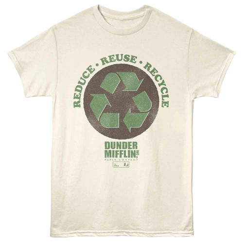 The Office Reduce Reuse Dunder Mifflin Natural T-Shirt