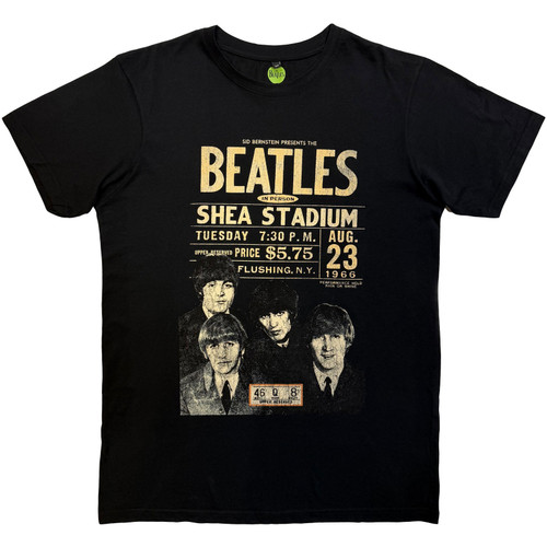 The Beatles Unisex Carbon T-Shirt Shea '66 (Black)